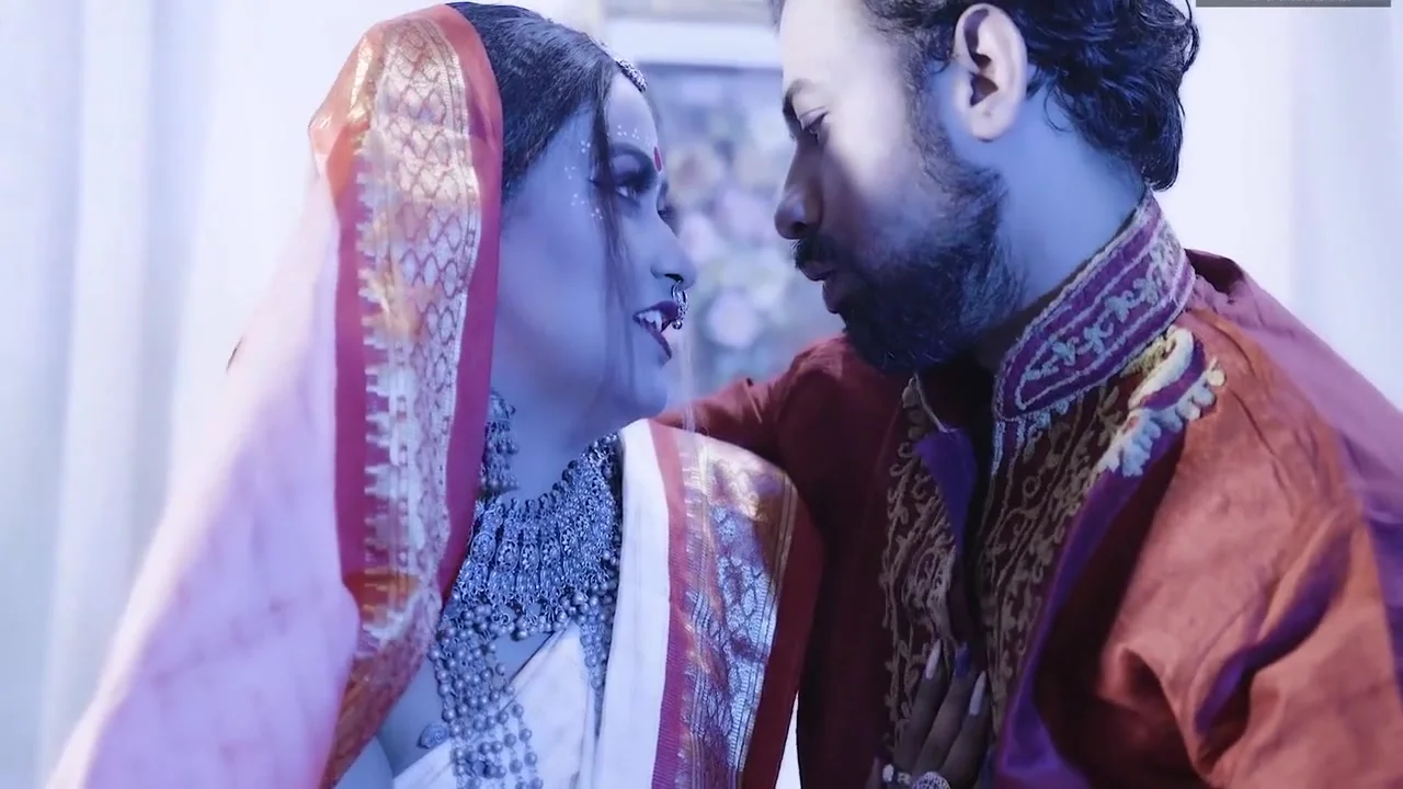 Husband Shares His Cute Old Newly Married Wife With His Friend At Wedding Night - Threesome Fuck