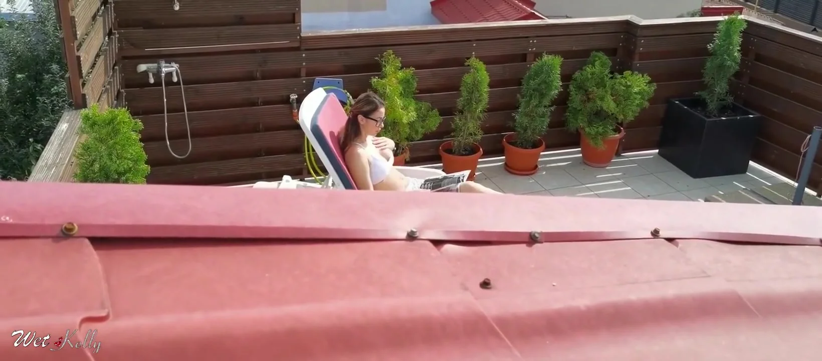 Caught My Stepmom Masturbating And Squirting On Terrace