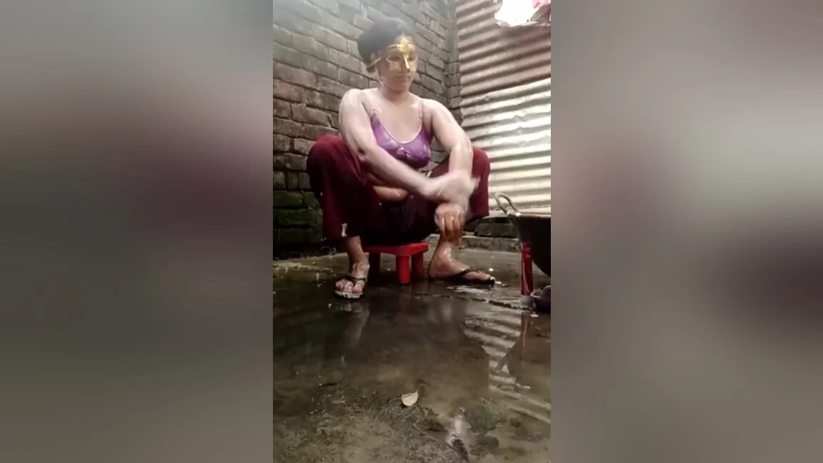 Open Bathroom Showering Scene. Desi Young Step sisters Bath Fuck