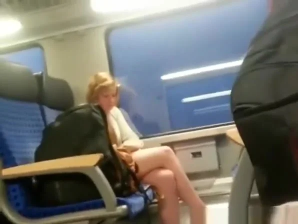 Guy masturbates in train