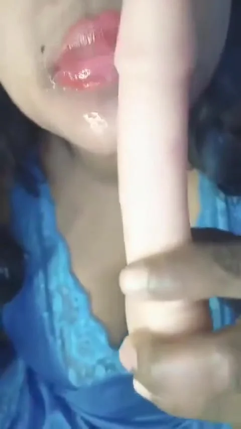 Hot Indian Girl Sucking Dildo