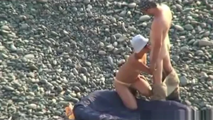on public beach. Oral sex