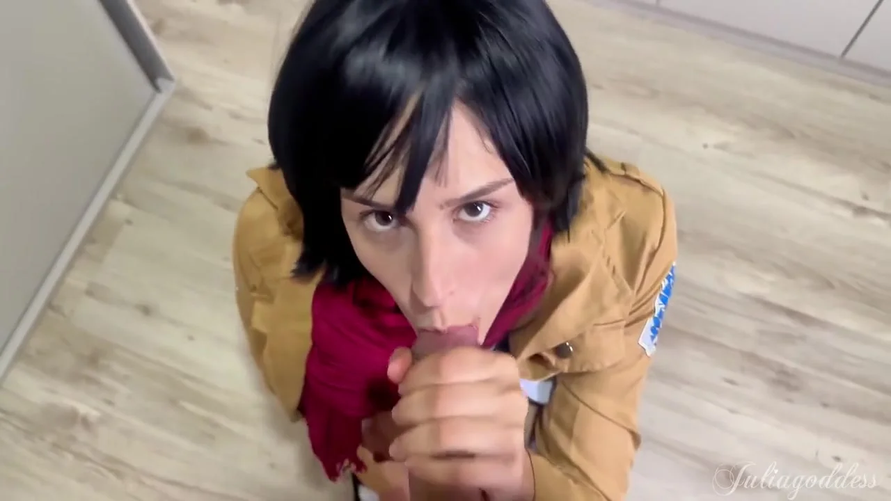 Mikasa Cosplay Bj - Dirty Talk & Cum On Tongue