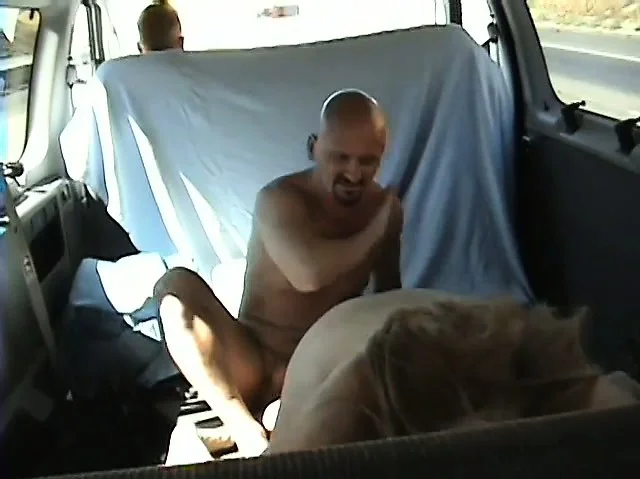 Naughty girl's big boobs bounce as she rides a dick on the back seat