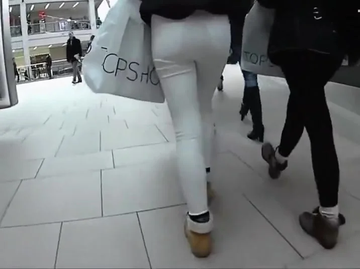 Stalking a firm butt in white pants