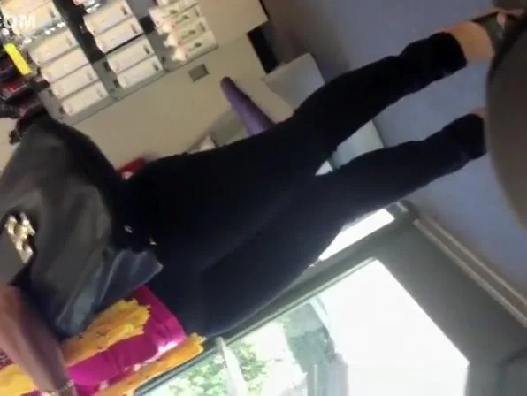 Blonde big ass in tight jeans pants