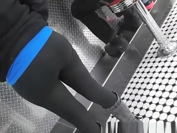 Nice round ass girl in tight black pants