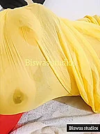Shruti Bhabhi In Sexy Desi Indian Teasing With Her Big Boobs Wearing Yellow Saree