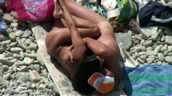 Amazing cameltoe in white bikini