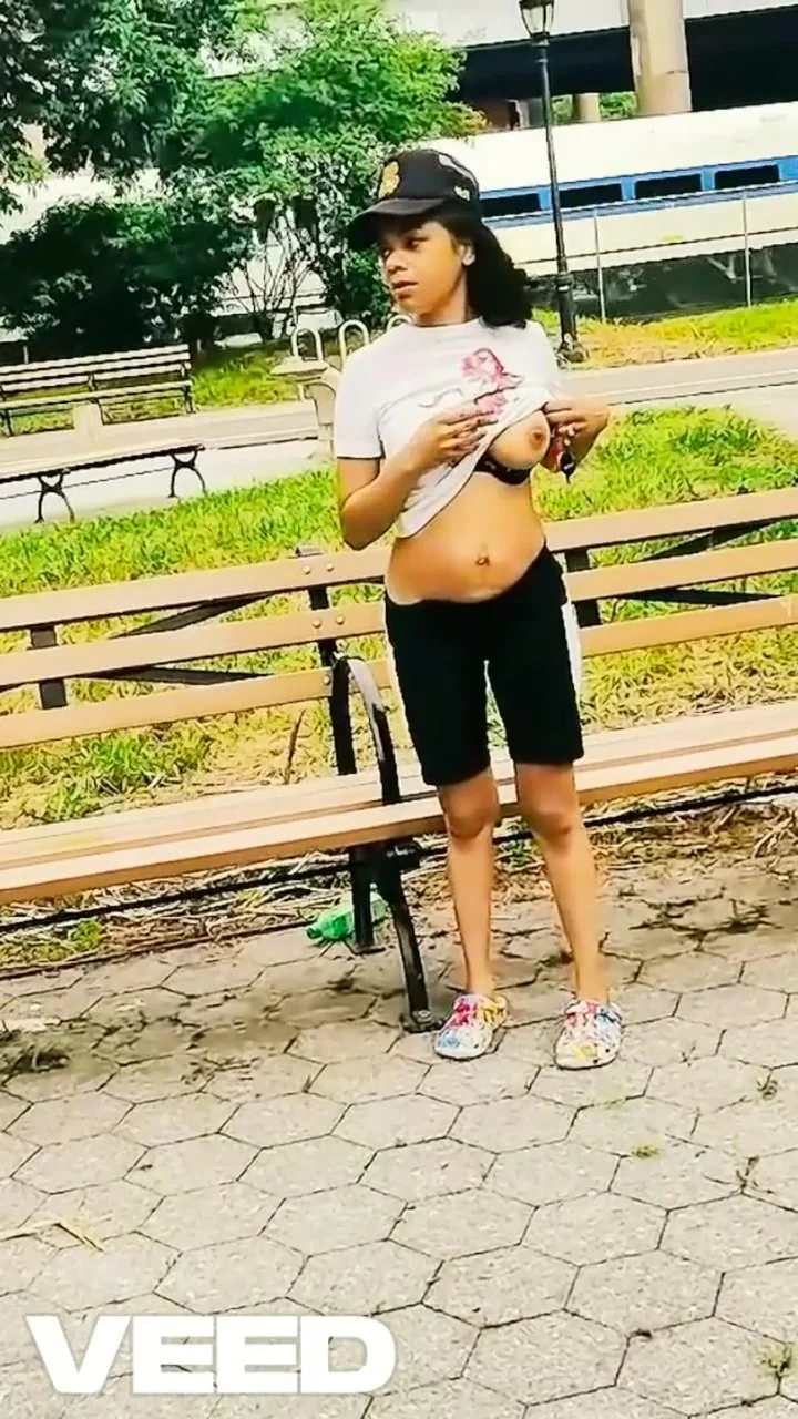 Female At The Park Naked Teasing