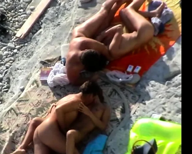 Swinger couple public beach group sex