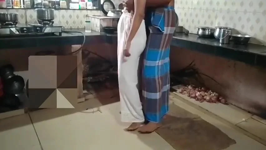 Husband And Wife Giving Blowjob In The Kitchen At Home