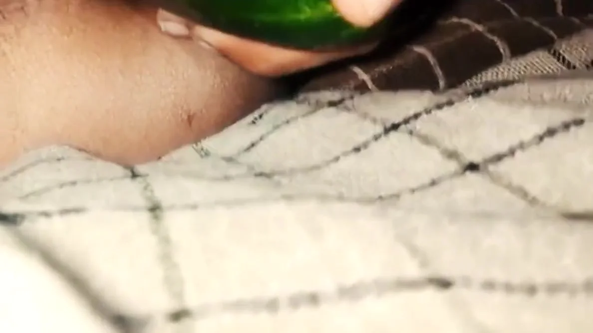 Solo Indian teen 18+ Girl Masturbates With Brinjal