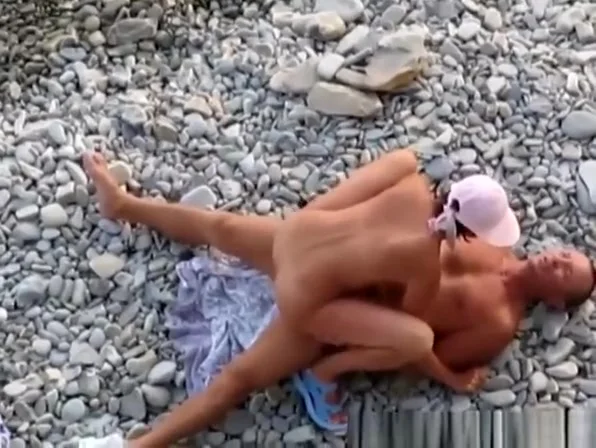 Nudist woman fucked in rocky beach