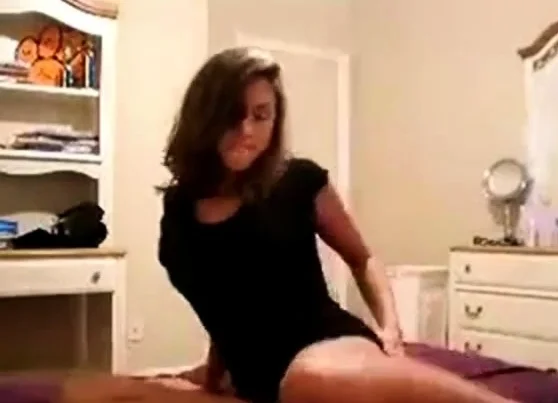 Sweet girl in front of webcam