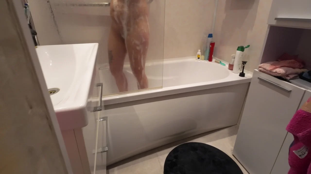 Watch On My Stepsister In The Bathroom. What Lovely Big Natural Boobs And Juicy Pussy