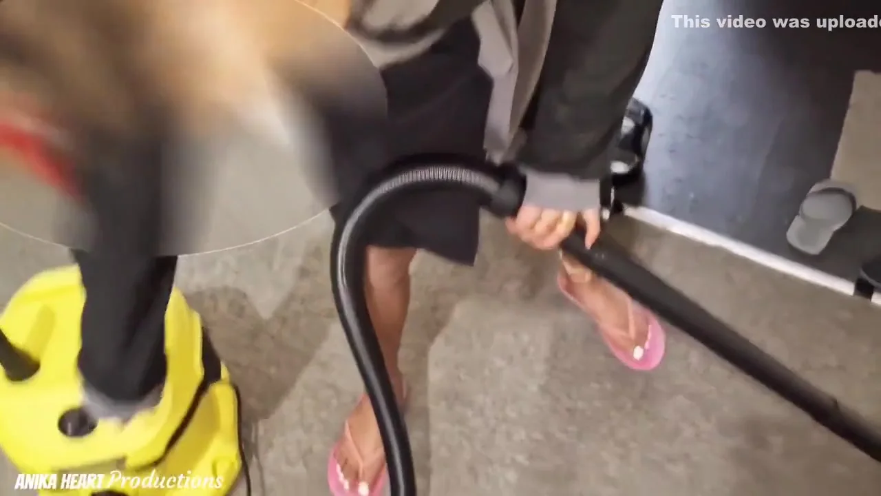 My Step Sis Vacuum Cleaning While I Watch - Upskirt No Panties No Bra