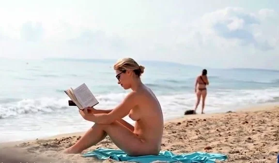 Cassandra spends the day at the nudist beach