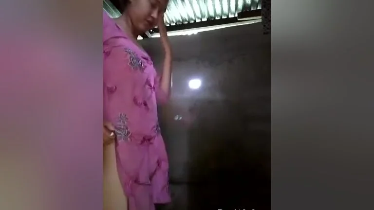 Cute Indian Girl Bathing Selfie