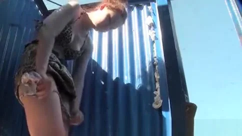 Girl in leopard bikini