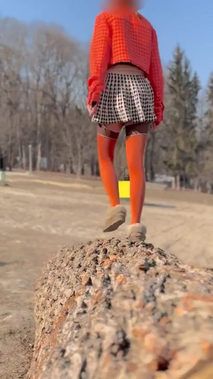 Walking In The Park, On The Ice, Undressing And Photo Session