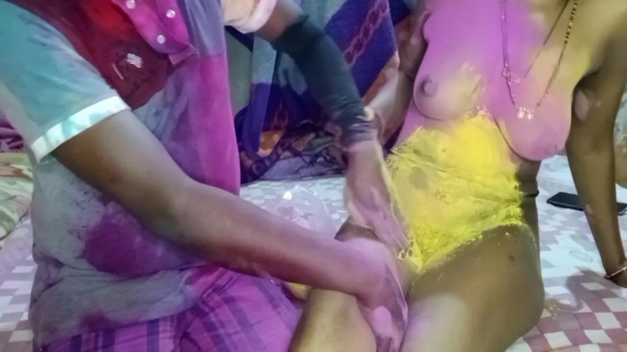 Desi Real Sex Video: On The Day Of Holi, Stepbrother-in-law Applied Abir On Stepsister-in-laws Breasts And Had Of Fun