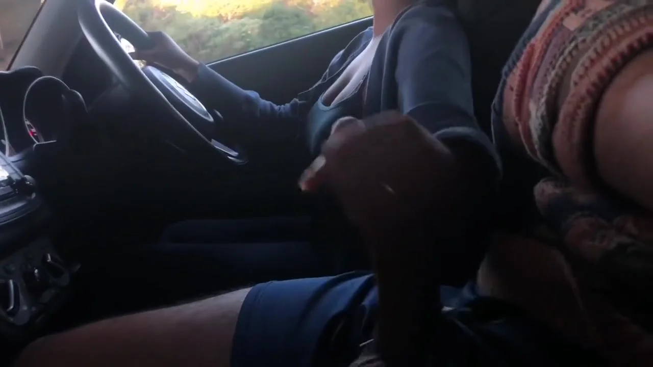 Teasing And Jerking Him Off While Driving In Traffic