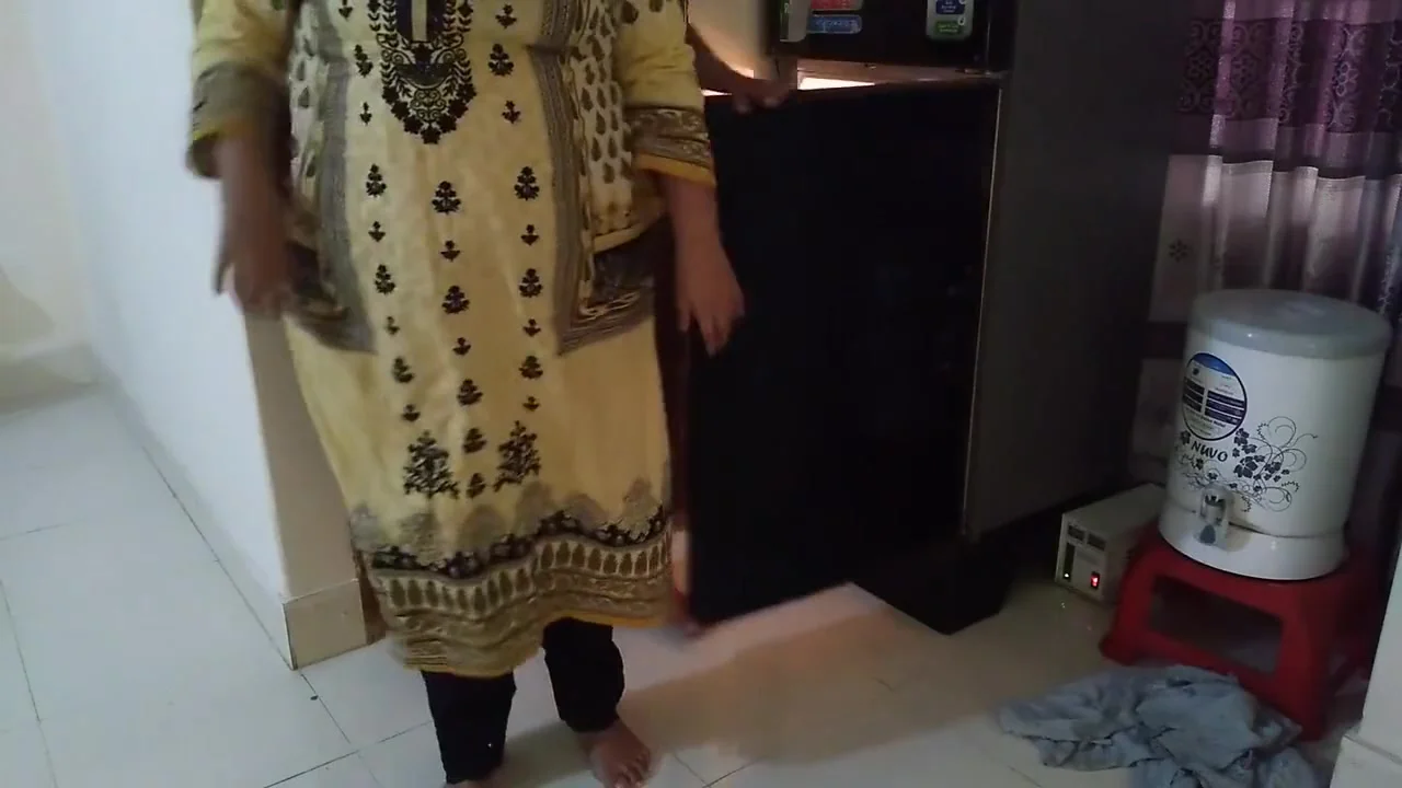 Desi Hot Stepmom Takes Food Out Of Fridge While Stepson Fucks Her Ass Then Pussy Fuck & Hot Cum
