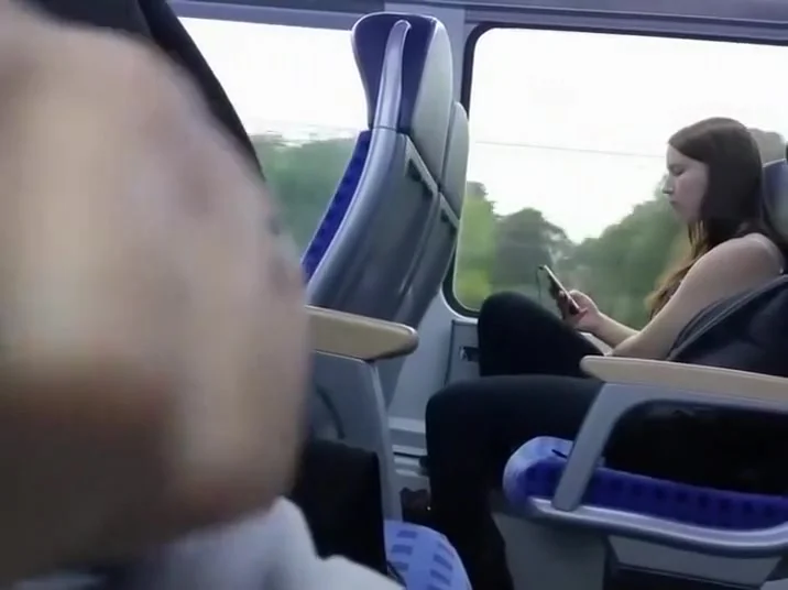 Pretty pussy in a portable toilet