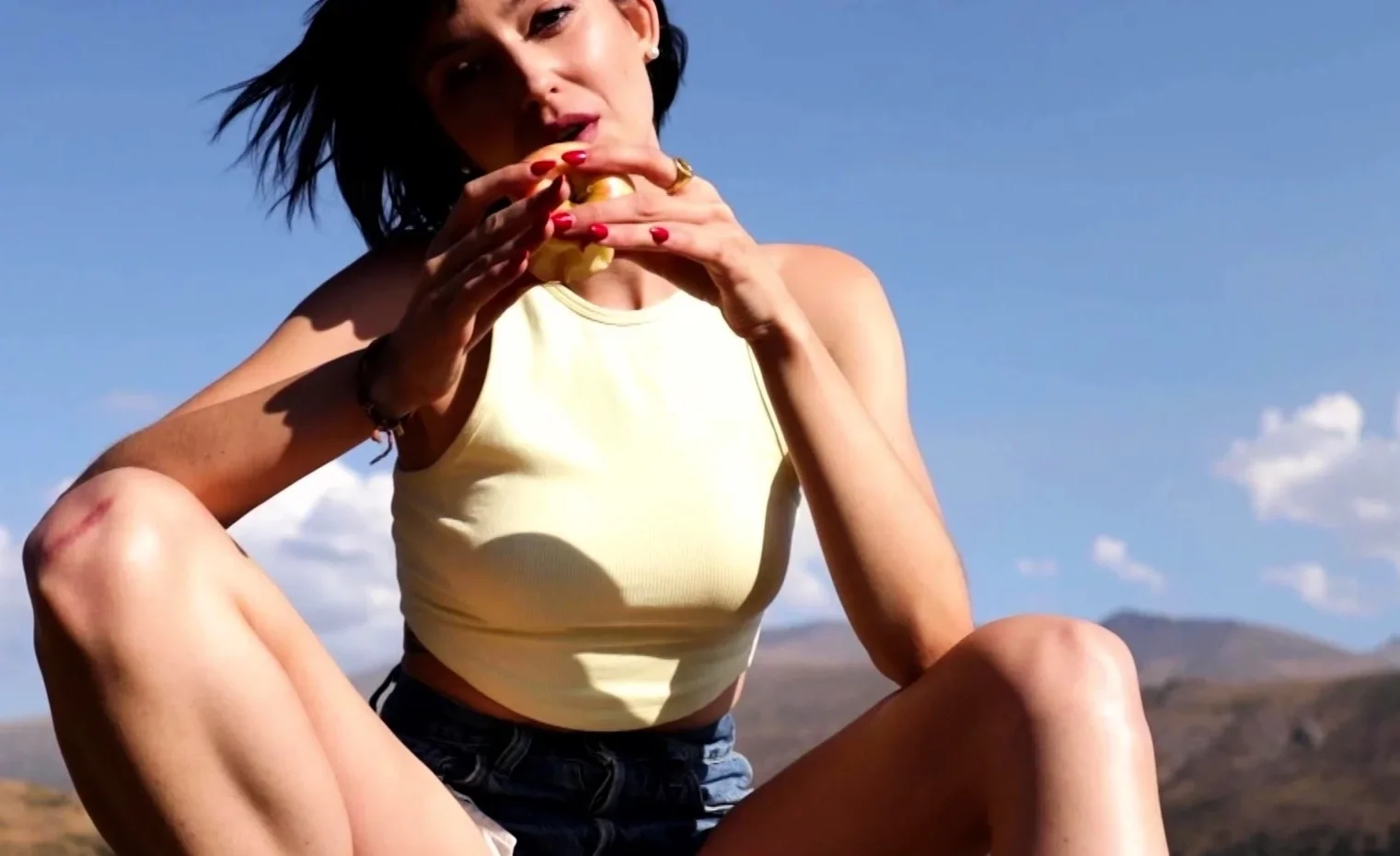 Spanish small tits model naked outdoor