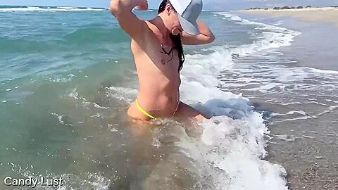 Gorgeous Blowjob With Facial Cumshot By Beautiful Sexwife On A Public Beach - Candy Lust