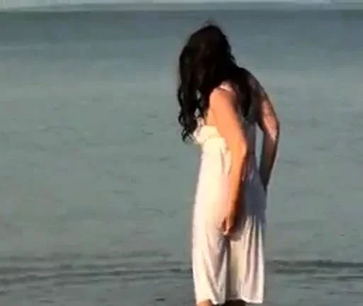 My Pantyhose Girlfriend See Through on the Beach