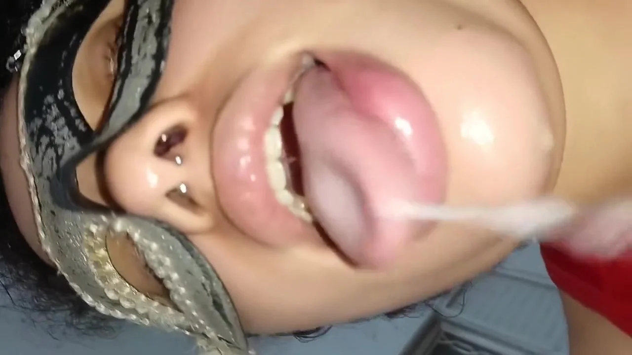 Fucking My Cock While Showing Her Greedy Little Mouth, Drooling Extremely