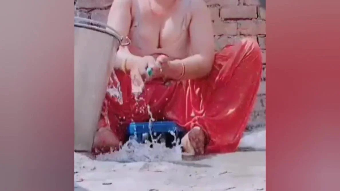 Girl Showering Alone In Her Soft Body And In The Bathroom With Her