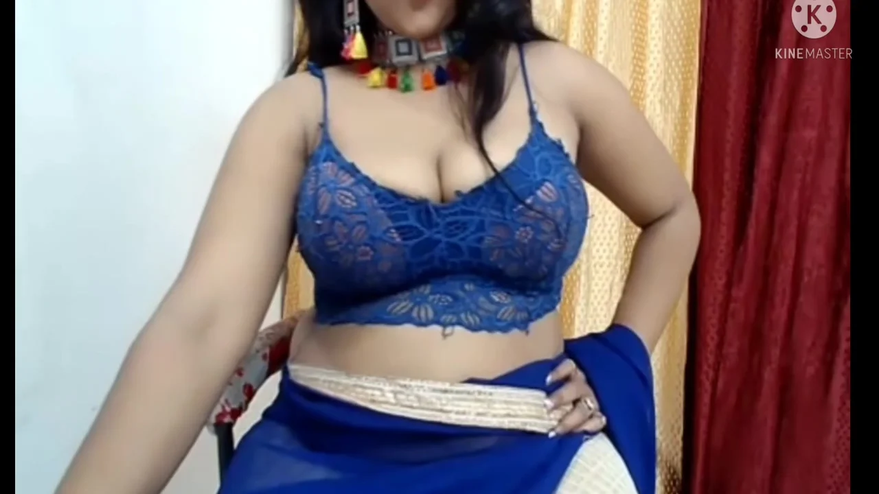 Blue Colour Saree Hot Looks And Sexy Dance On The Camera