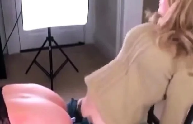 Hot blond MILF pegging her husband