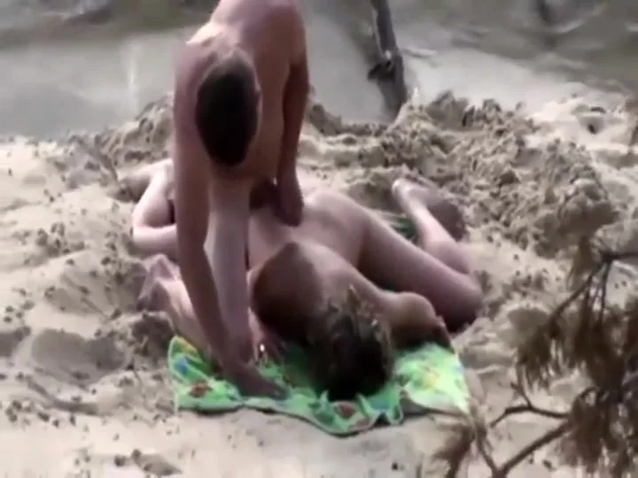 Wild plowing fully spied on a beach