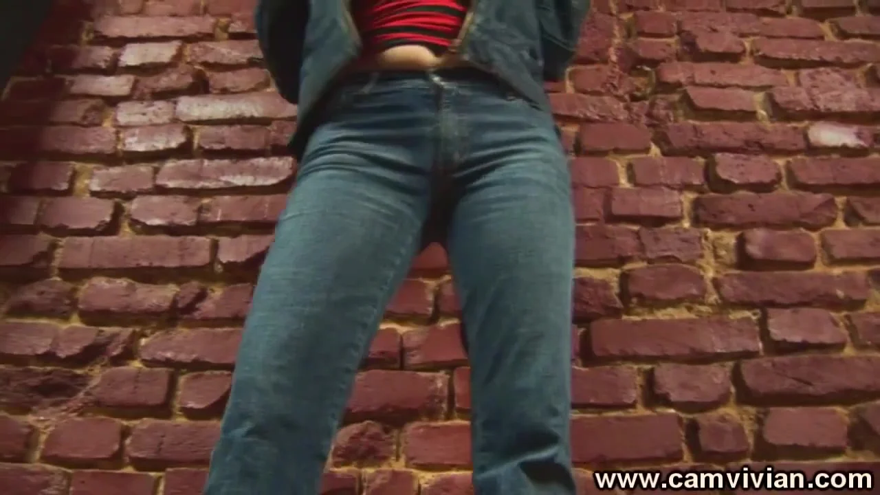 Wearing My Denim Jacket And Jeans With Pigtails Solo Striptease