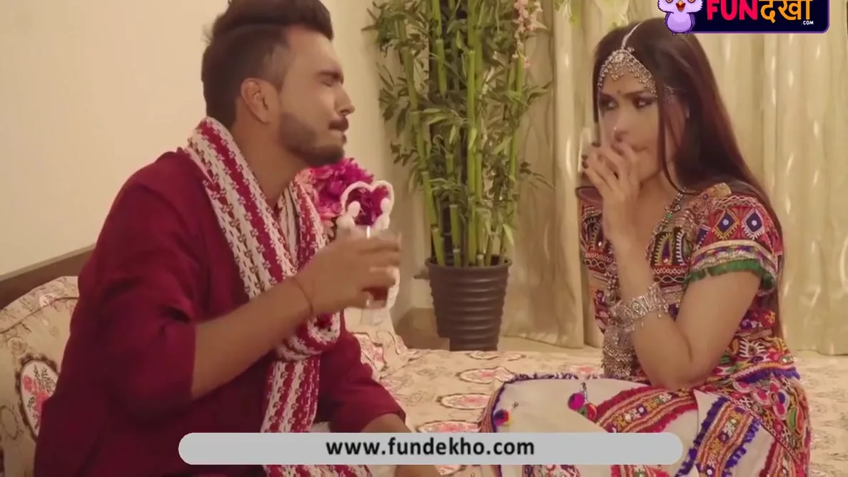 First Night In Hot Bed Scene - Sexy Boob Kissing