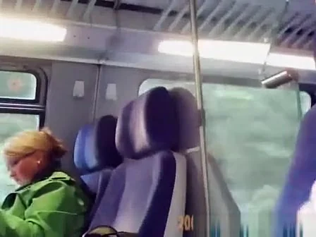 Perverted wanks in front woman