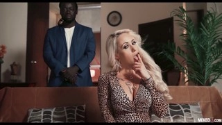 Christina Shine finally gets to fulfill her fantasy of sucking and fucking her bodyguard's massive black cock!