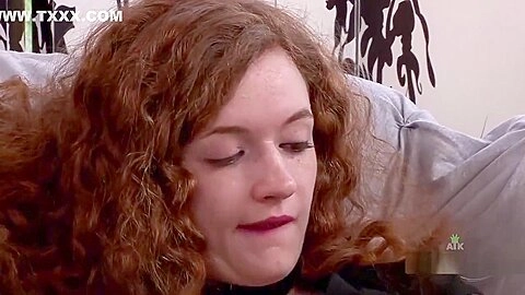Abbey Rain toys her wild pussy on the couch !