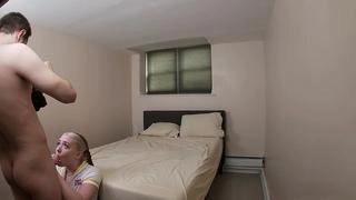 Teen girl scout Eva Nyx provides extra services beyond cookies in backstage