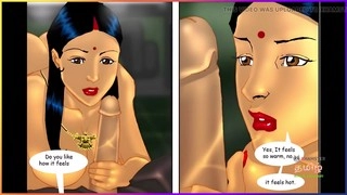 Seductive Bhabhi satisfies Raj orally with her hubby nearby - Savita Bhabhi Episode 4 Part 2
