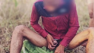 Desi bhabhi's first time jungle adventure with devar - intense anal romp with Hindi audio outdoors