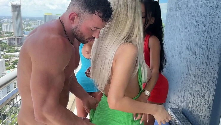Big Booty Foursome: Ema Karter, CJ Miles, Maximo Garcia, and Hailey Leigh Get Wild in Public