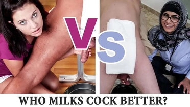 Mia Khalifa & Brandi Belle - Hot Handjob Battle! Cock Milking Challenge Part 2