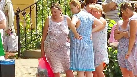 Grannies in See Through Clothes Bathing in Public - Voyeur