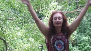 Real amateur Russian mom and wife Natella Dance dances naked outdoors in HD videos