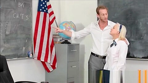 teen 18+ College Girl Cleo Vixen Sucks Teacher To Become Class Monitor